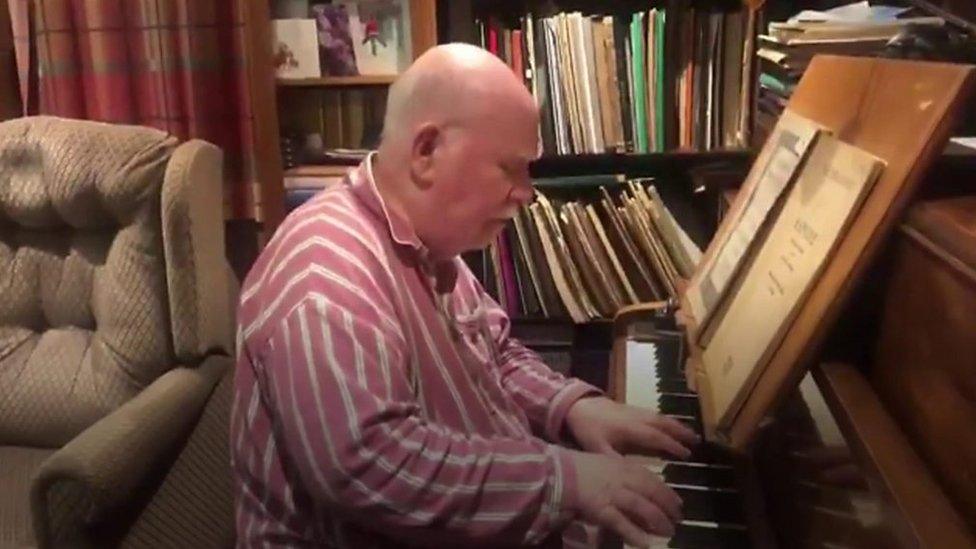 80-year-old Paul Harvey playing the piano