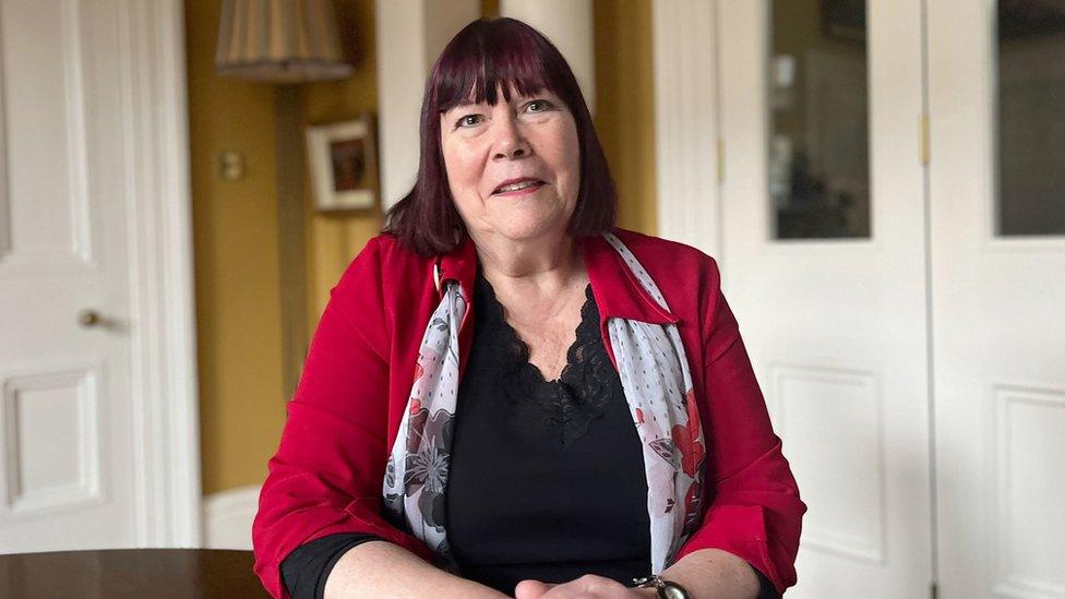 Bronagh Hinds, a founding member of the Northern Ireland Women's Coalition at home in Belfast