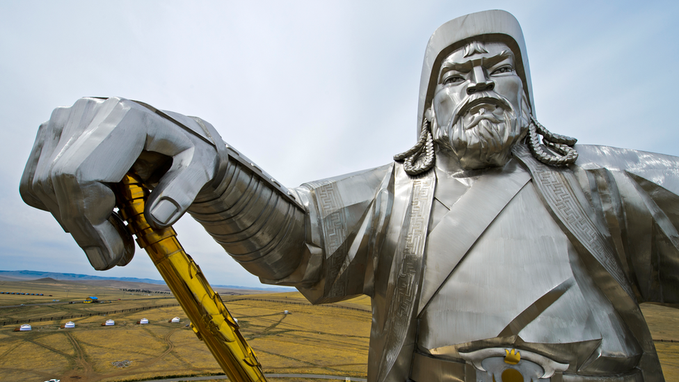 statue of genghis khan in Mongolia