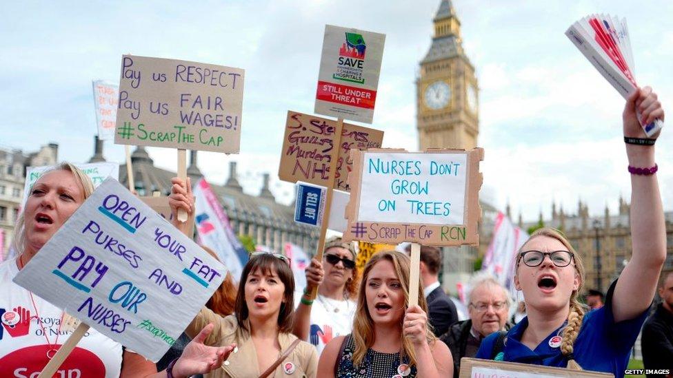 Nurses protesting