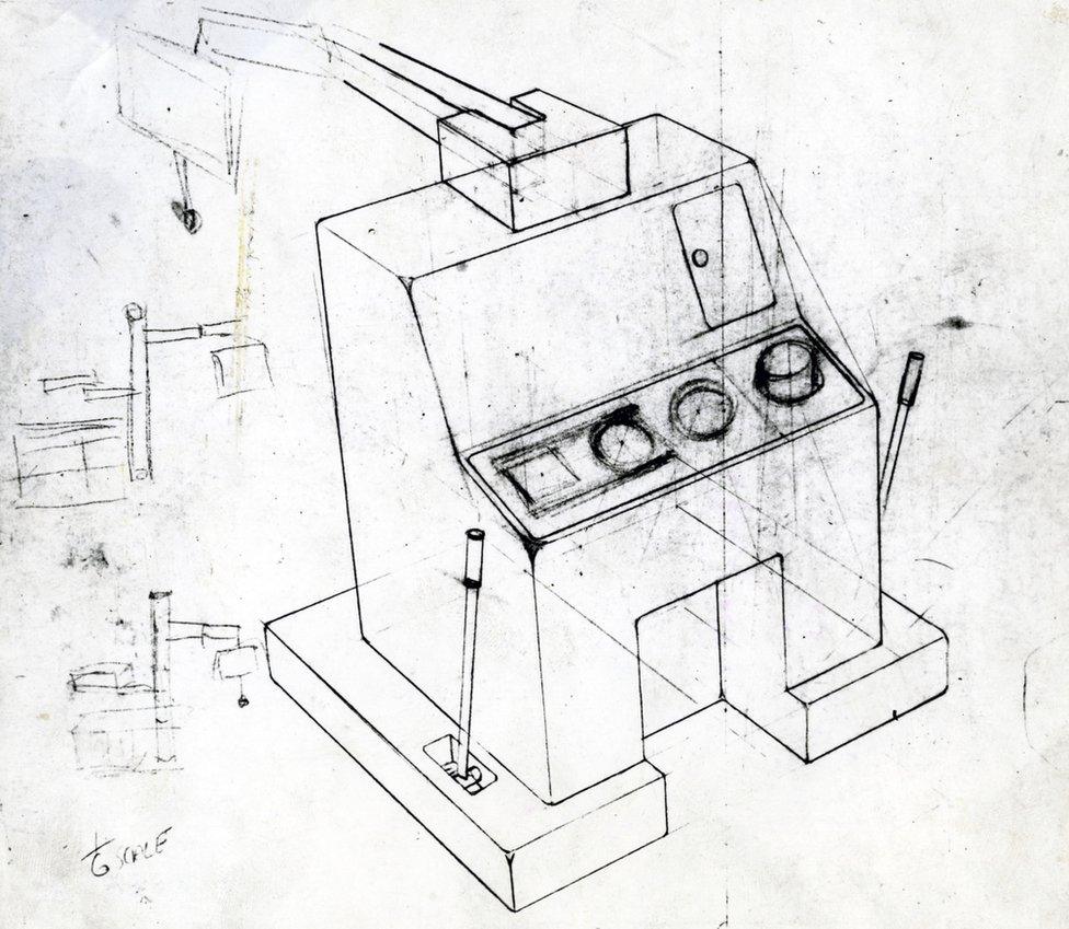 Dugald's first sketches of the machine