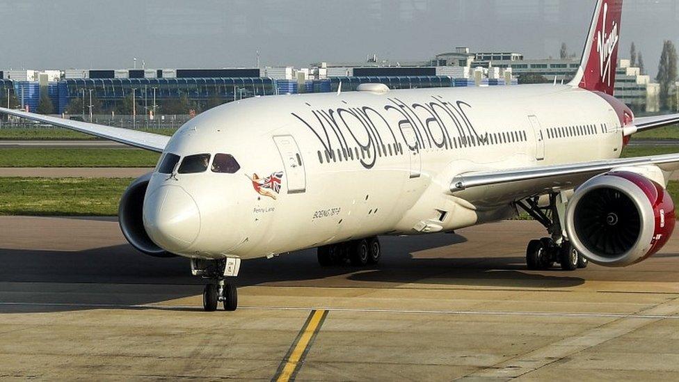 Virgin Atlantic plane at Heathrow