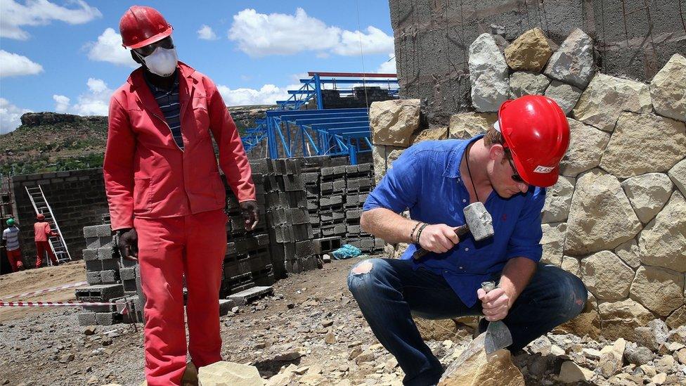 Prince Harry on construction site