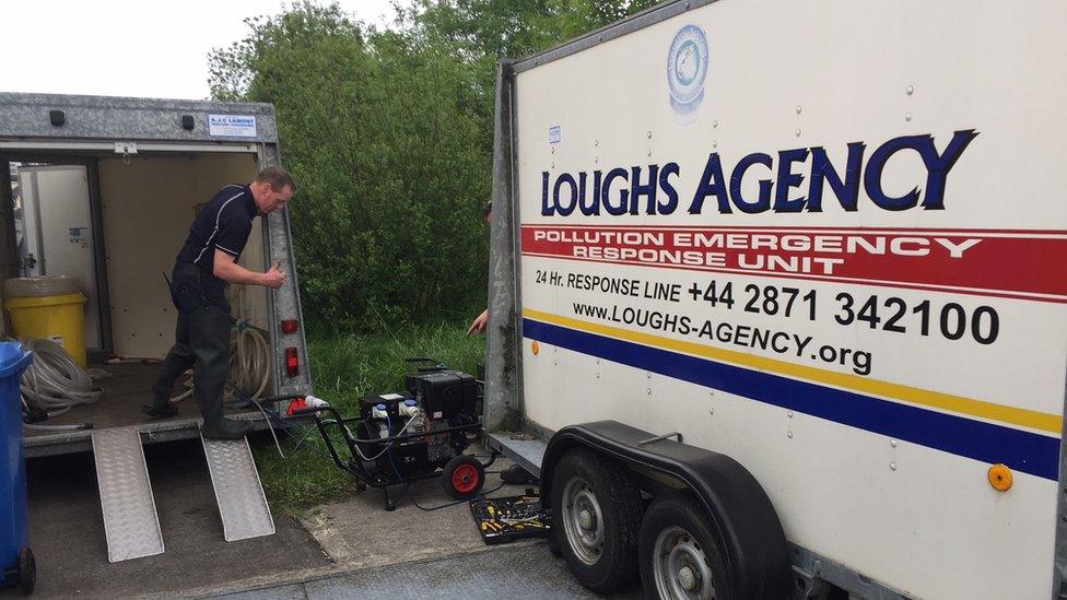 Loughs Agency van and staff