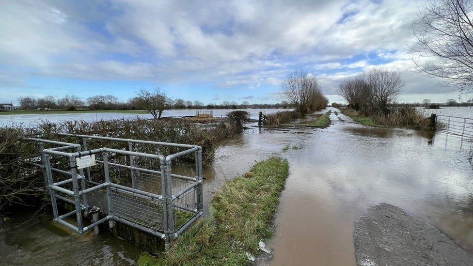 Floodwater in the Somerset levels