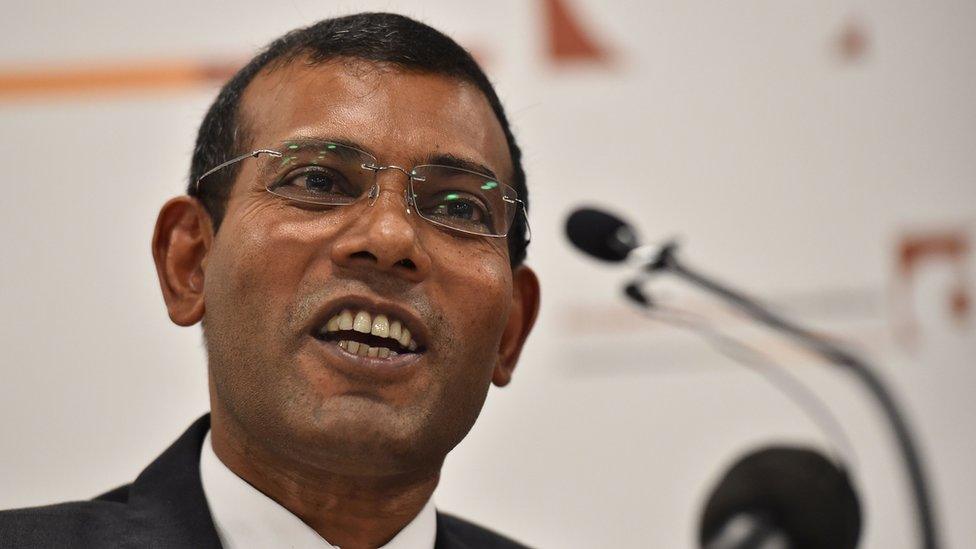 Former Maldives president Mohamed Nasheed speaks during a press conference in London, on January 25, 2016