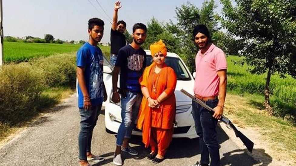 Sadhvi Deva Thakur with some of her followers