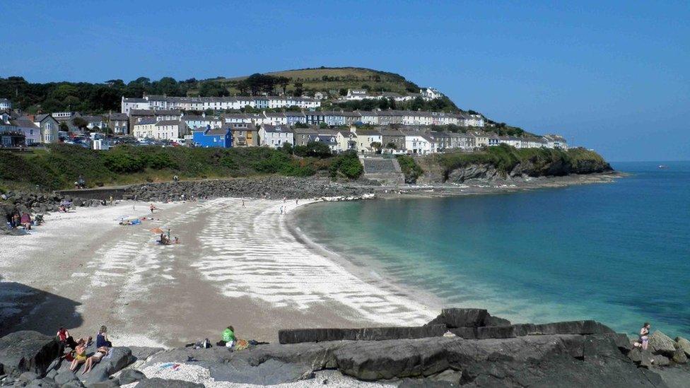 New Quay beach in Ceredigion