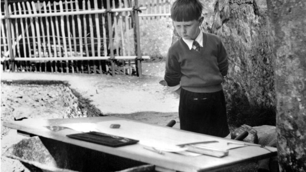 Richard when he was eight at Stonehenge