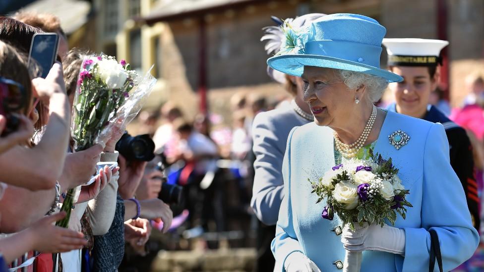 Queen Elizabeth II at Matlock Station in 2014