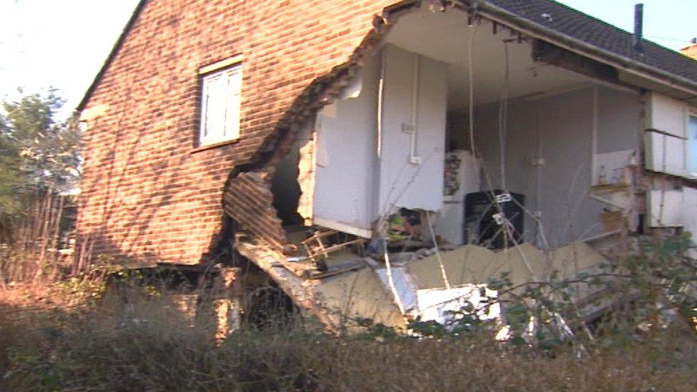 The aftermath of the explosion on Whitchurch Lane in Hartcliffe