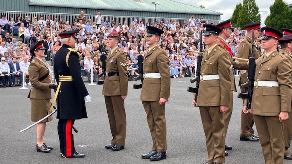 Soldiers on parade at Harrogate's Army Foundation College