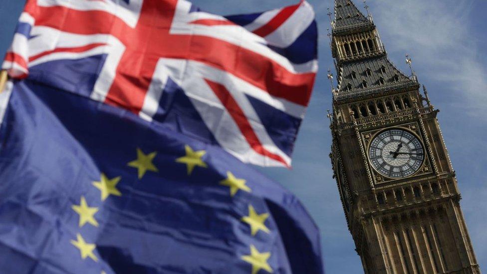 Flags flying outside Westminster