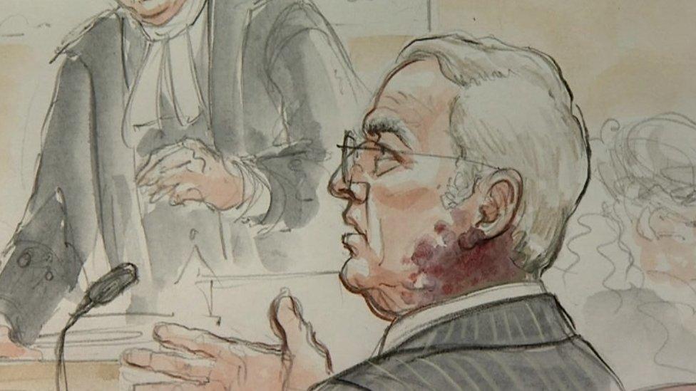 An artist's impression of Gordon Anglesea during the trial