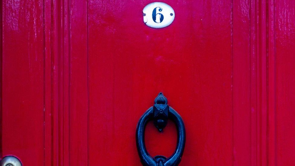 Number six on a door