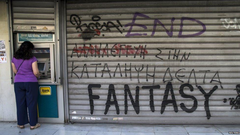 Cash machine in Athens, 5 July 2015