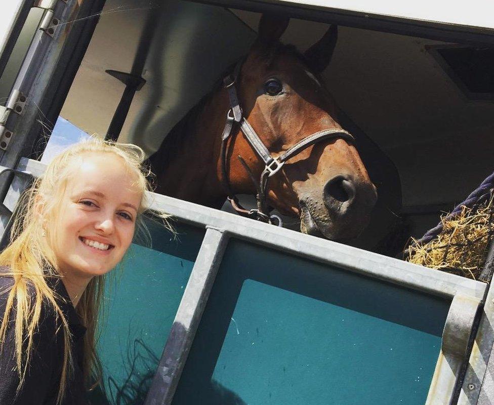 Gracie Spinks with her horse