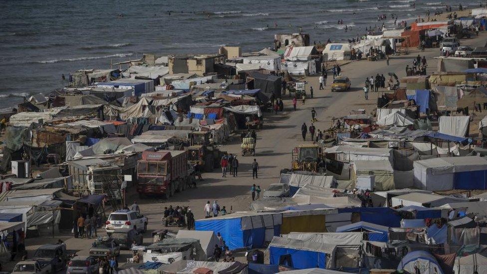 camp for displaced in Deir al-Balah