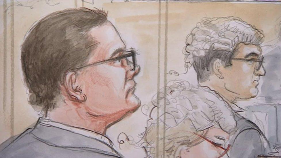 Court sketch of Jason Lawrance