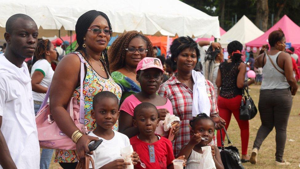 Assiatou Fanny (tall lady with glasses) and her family at Festiglaces