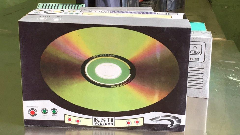 Paper CD player in Medan, Indonesia