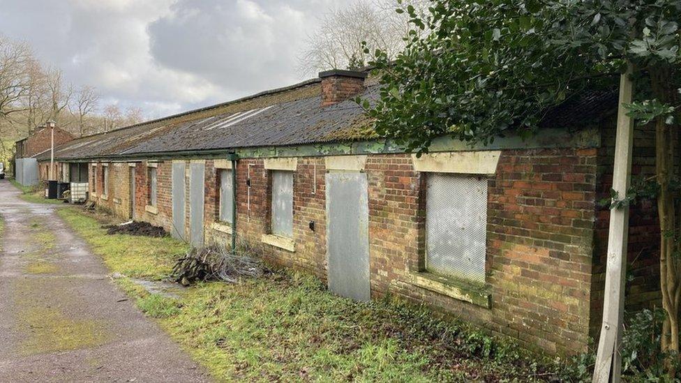 Derelict buildings at old zoo site on School Lane, Haigh