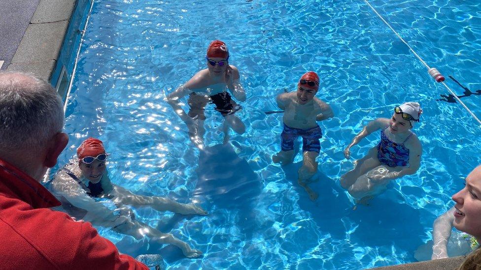 Five of the teenagers in the Wivey pool