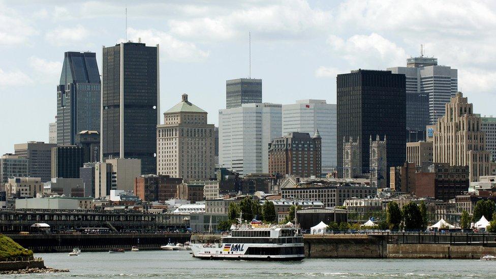 The skyline of Montreal in Canada