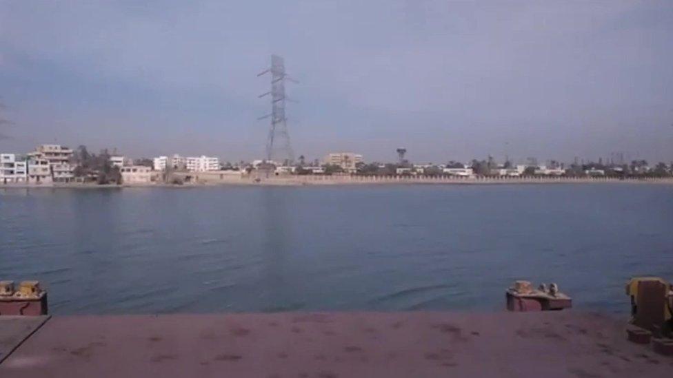 View of Egypt's Red Sea coast from the abandoned cargo ship MV Aman