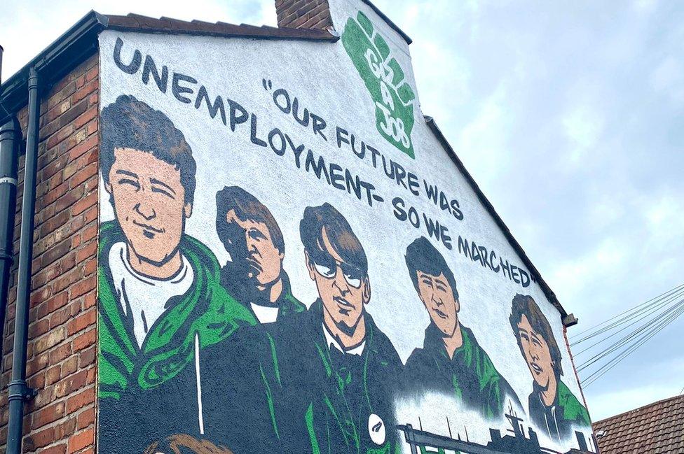 Mural celebrating the People's March for Jobs