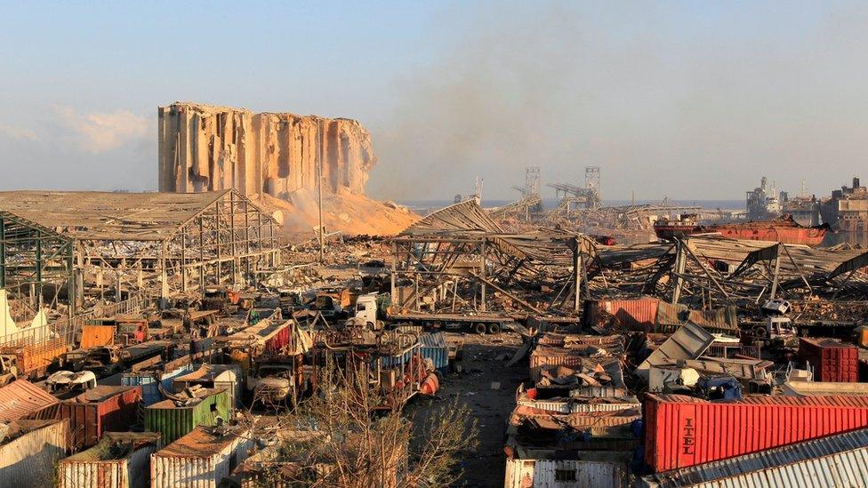 Site of the explosion in Beirut