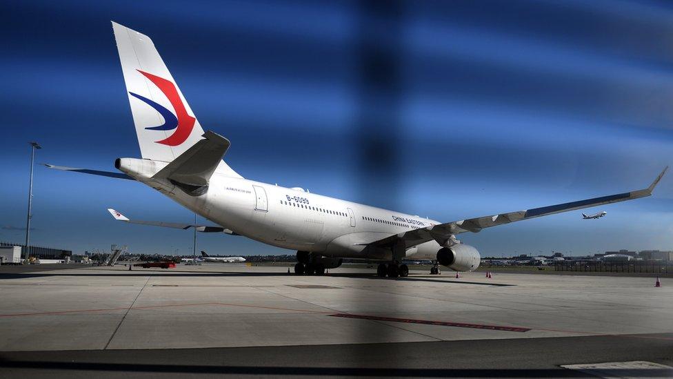 A China Eastern Airlines plane is seen at the international airport in Sydney, New South Wales, Australia, 12 June 2017