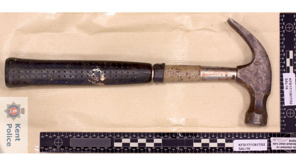 The hammer used in the attack