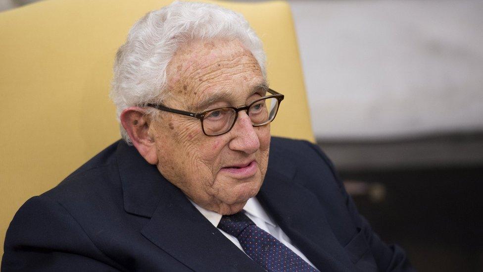 Former Secretary of State Henry Kissinger in the Oval Office