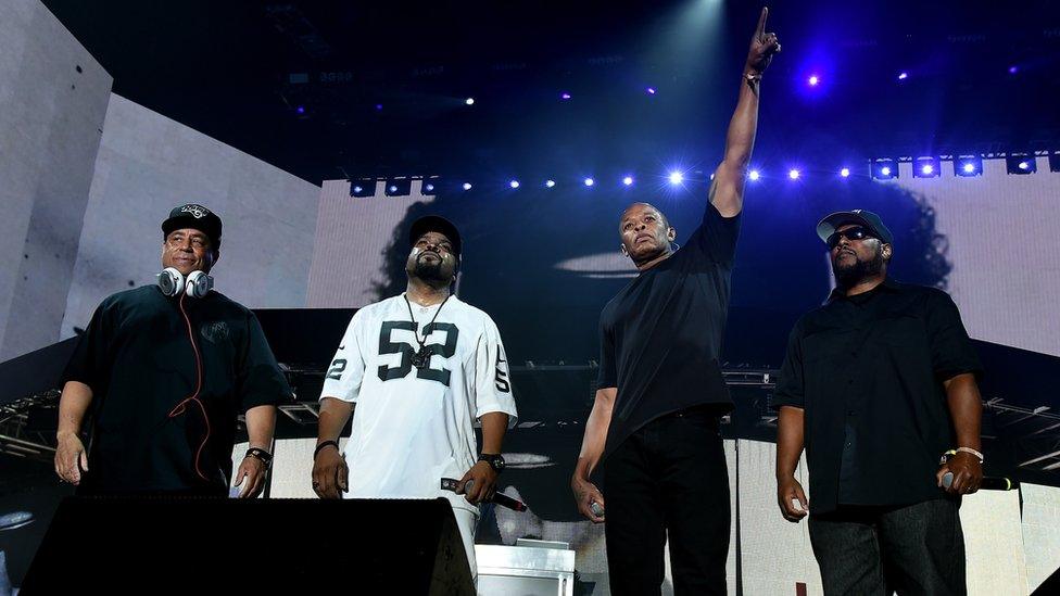 Members of NWA on stage