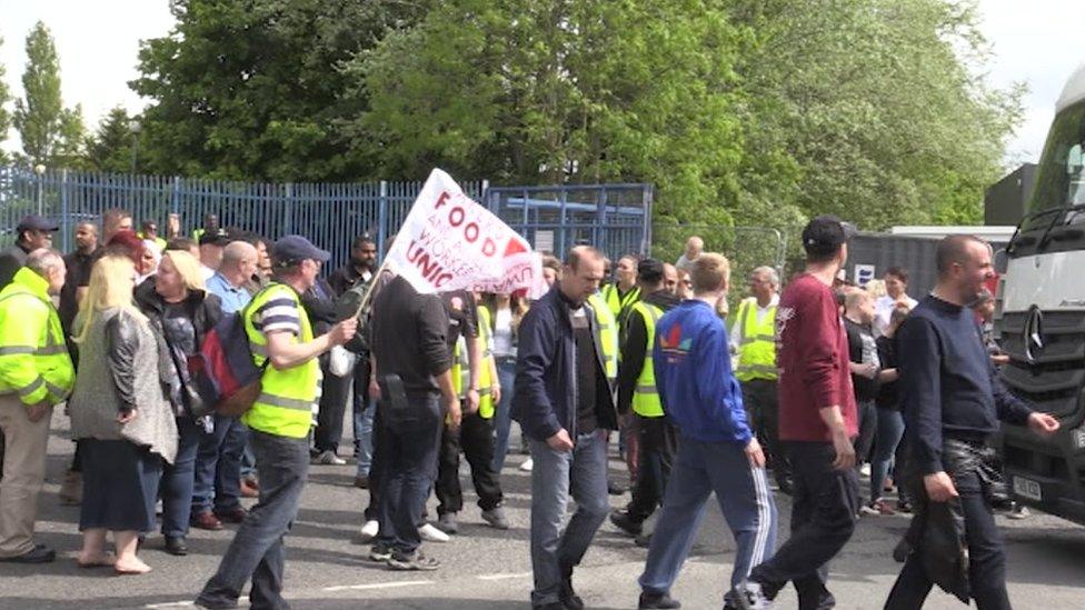 Strikers at Pennine Foods