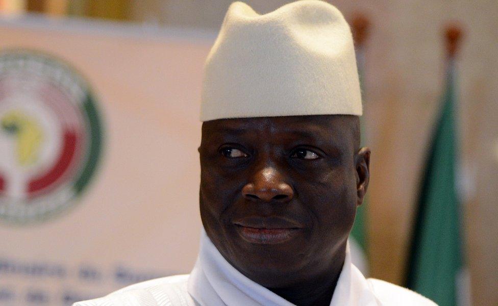 President Yahya Jammeh of Gambia attends the 44th summit of the 15-nation west African bloc ECOWAS at the Felix Houphouet-Boigny Foundation in Yamoussoukro on March 28, 2014.