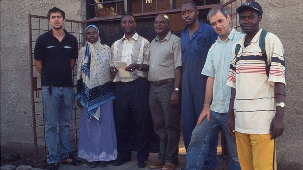 John Wood and trainers in Tanzania