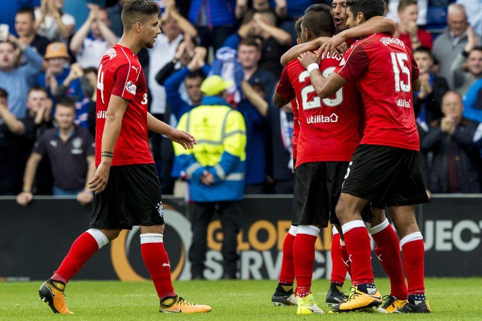 Ross County versus Rangers match at Dingwall