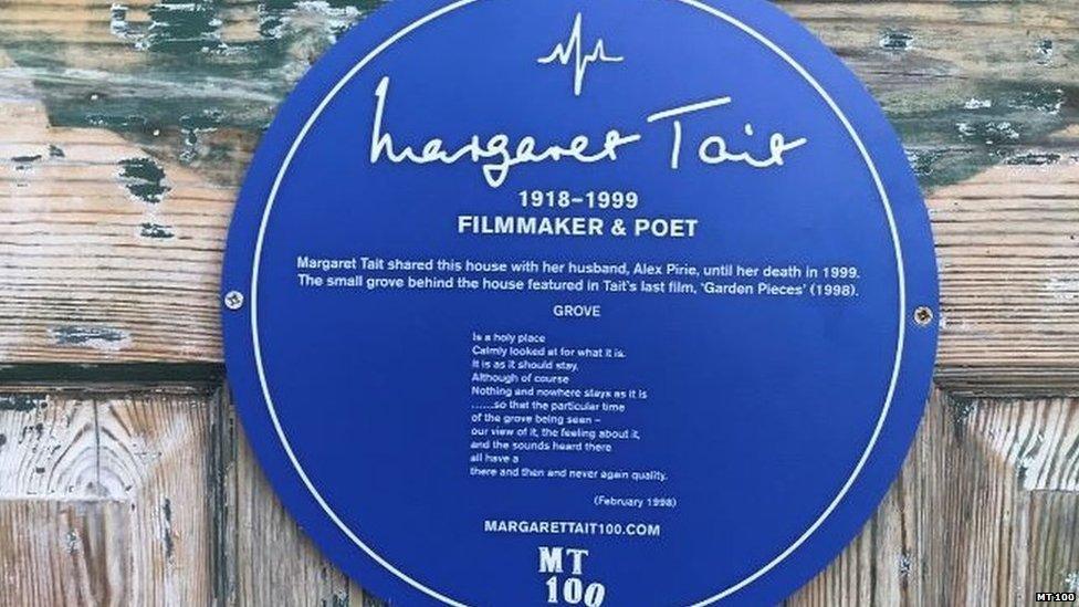 Plaque to Margaret Tait