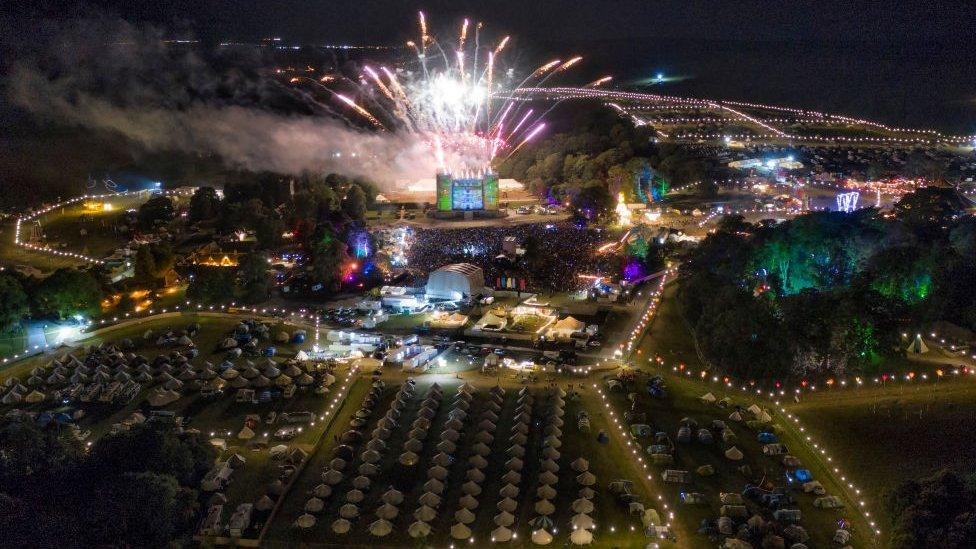 A fireworks finale marks the end of Camp Bestival at Lulworth Castle in 2019