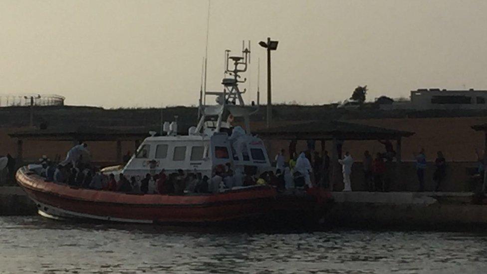 The Malian girl was rescued from this coastguard's boat