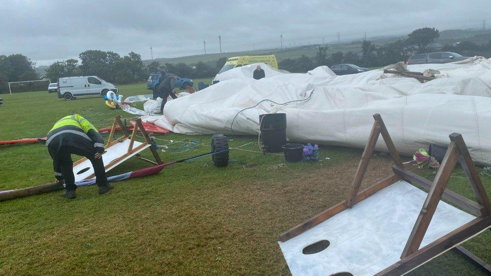 Delabole Carnival marquee has collapsed