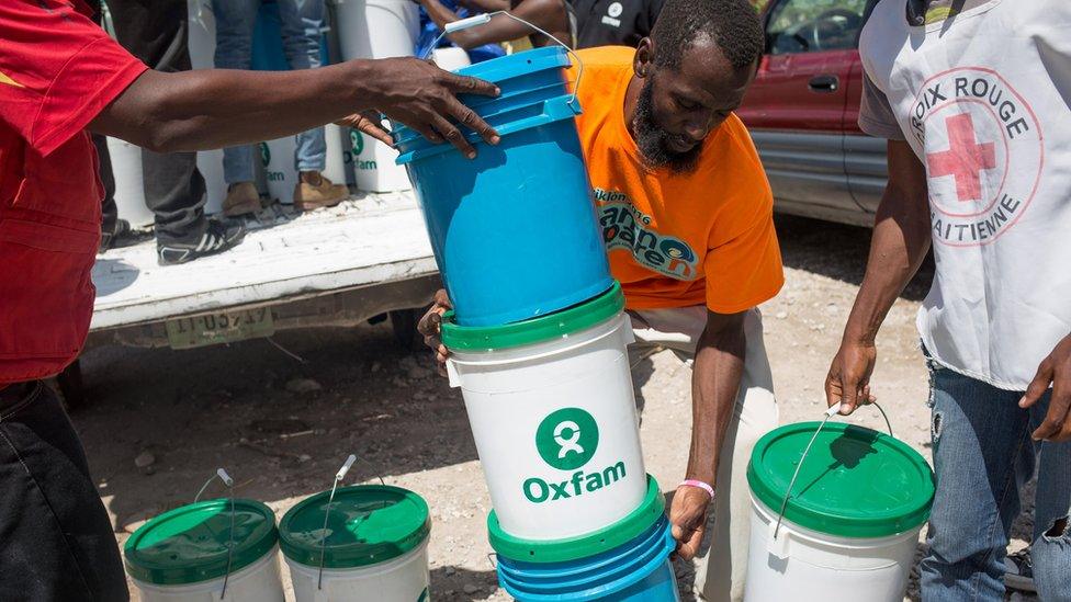 Oxfam staff in Haiti