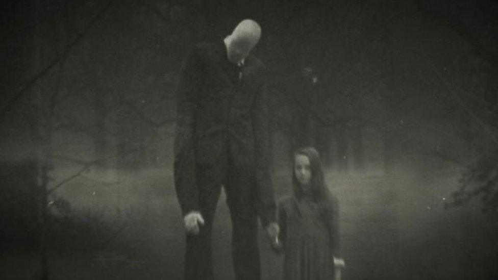 The Slender Man character is often the subject of online horror stories written by teens