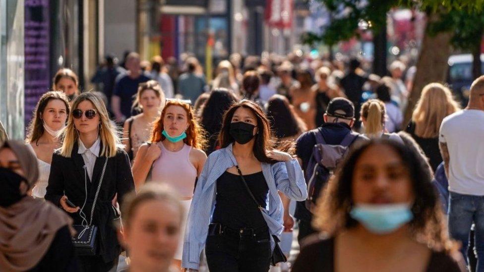 Shoppers on the High Street