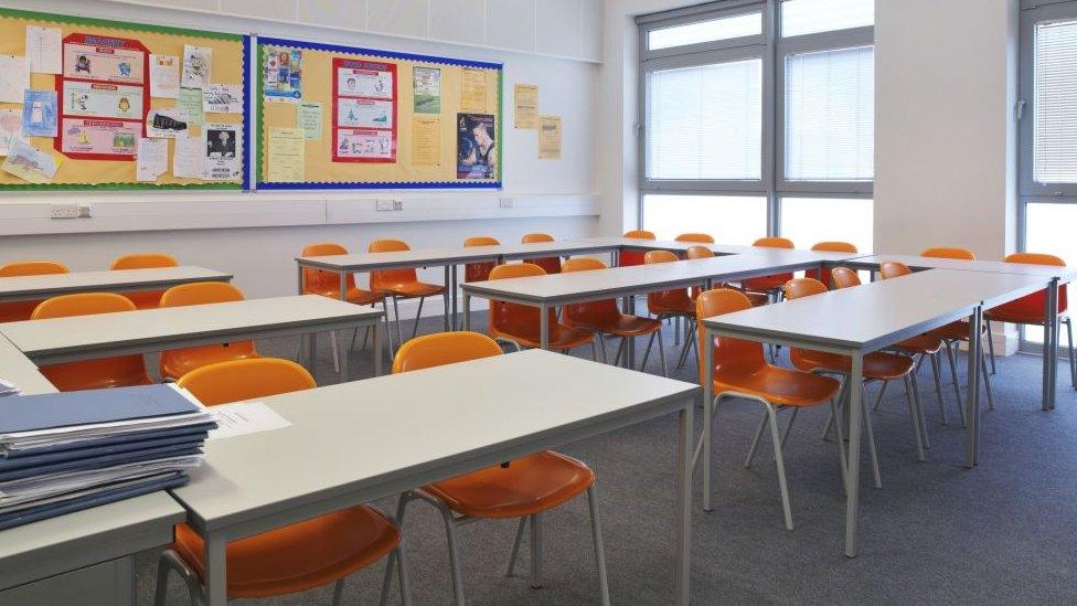 An empty classroom during the coronavirus pandemic