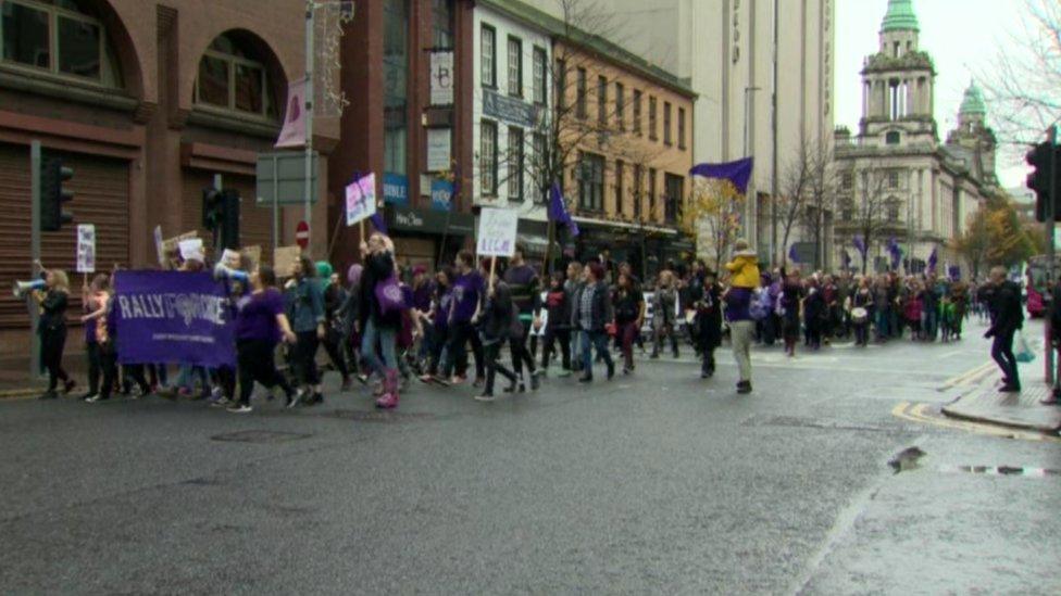 Rally for choice in Belfast city centre