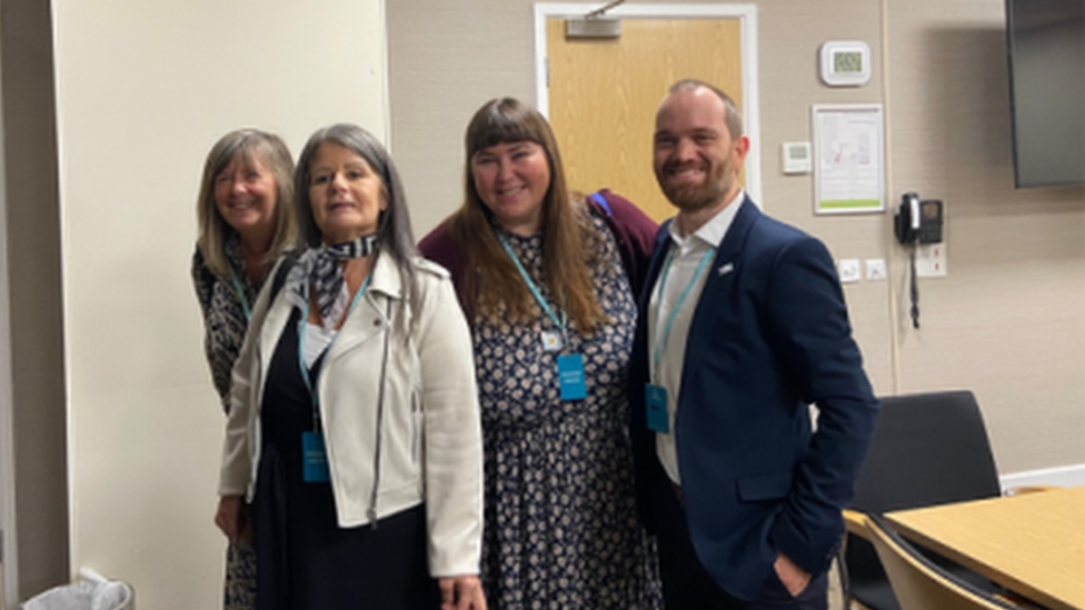 Claire Lewis and others at Senedd event