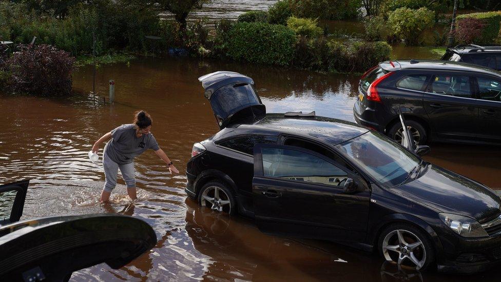 Flooded cars